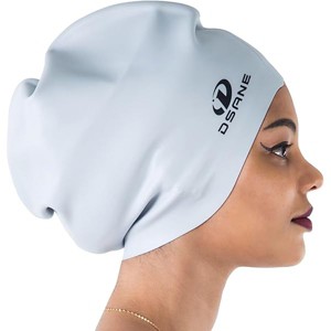 DSANE Extra Large Swimming Cap for Women and Men,Special Design Swim Cap for Very Long Thick Curly Hair&Dreadlocks Weaves Braids Afros Silicone - 1 of 1