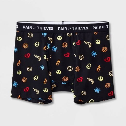 Pair of Thieves Men's Emoji Super Soft Boxer Briefs - Black/Emoji XL