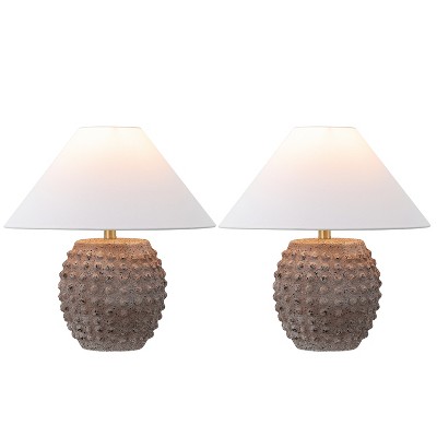 JONATHAN Y Effie Minimalist Scandinavian Ceramic/Iron Hobnail LED Table Lamp