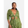 Rebdolls Women's Sage Floral Cut Out Midi A Line Dress W. Pockets - 3 of 4