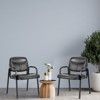 JIONJOY Office Guest Chair Faux Leather Executive with Padded Arm Rest Set of 4| Black - 2 of 3