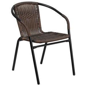 Riverstone Furniture Collection Dark Rattan Stack Chair Dark Brown
