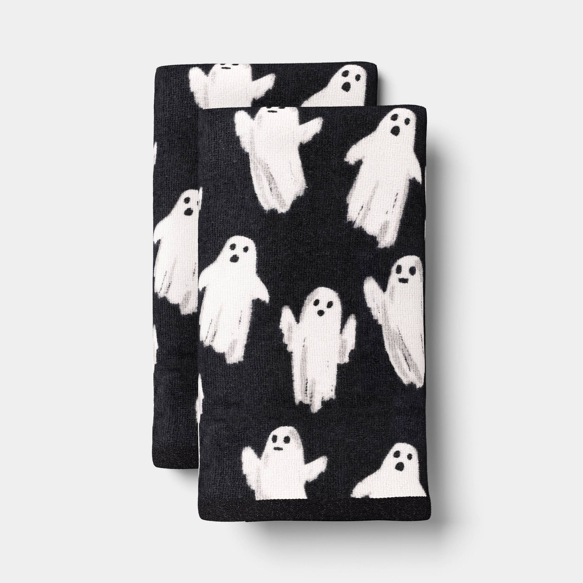 2pk Halloween Ghosts Hand Towels Black/White - Hyde and EEK! Boutique™
