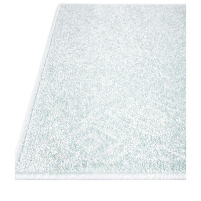 Logan Light Blue Synthetic Geometric Outdoor Rug, 9' x 12'