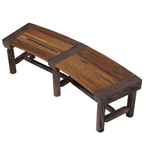 Wooden Garden Bench, Semicircular Round Outdoor Tree Bench, Wrap Around Park Bench for Yard, Patio, Deck, Lawn - 1 of 4