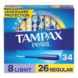 Tampax Pearl with LeakGuard Braid Duo Pack Unscented Tampons - Light/Regular Absorbency - 34ct