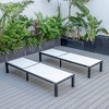 LeisureMod Marlin Patio Chaise Lounge Chair With Black Aluminum Frame Set of 2 - 3 of 4