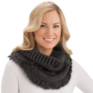 Collections Etc Soft Winter Infinity Fringe Scarf - 1 of 3