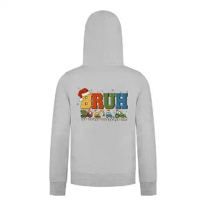 Everyday Kids Christmas Collection BRUH Construction Truck Boys Zip Up Hoodie – Holiday Sweatshirt - 1 of 4