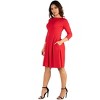 24seven Comfort Apparel Perfect Fit and Flare Pocket Dress - 2 of 4