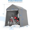 Garvee Outdoor Storage Shelter Shed with Doors and Vent, Waterproof and Uv Resistant Anti-Snow Portable Garage Kit Tent(Gray) - 3 of 4