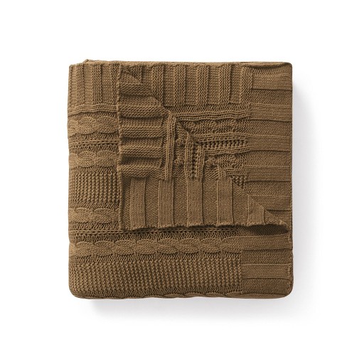 Tan knit throw discount blanket