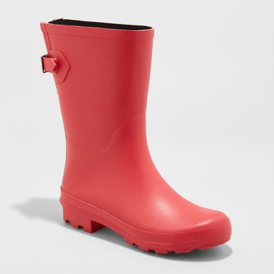 calf length rain boots