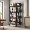 AENKYO 56.3 Tall 4-Tier Bakers Rack with Wooden Shelves, Easy to Assemble, Metal and Wood Kitchen Storage Organizer for Pantry & Kitchen - 3 of 4