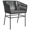 vidaXL Patio Dining Set with Cushions Table and Chairs Set Poly Rattan Glass - 55.1" x 27.6" x 29.1" Black 4 Piece - 4 of 4