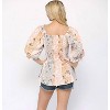 Women's Floral Print Smocked Peplum Top - GiGiO S - 2 of 4