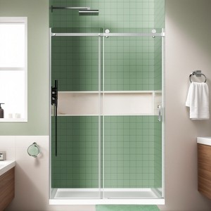 CIPACHO Adjustable Frameless Shower Door: Premium Steel, Leak-Proof, 48-72 Inch - 1 of 4