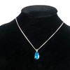 Bereavement Tear To Remember Turquoise Teardrop Pendant 18 Inch Silver Plated Women's Necklace in Jewelry Box with Sentiment Card - 2 of 4