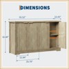 Jojoka Fluted Sideboard Buffet Cabinet with 4 Doors & Adjustable Shelves, Modern Wood Storage Credenza for Dining Room, Kitchen, Living Room - 2 of 4