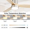Modern Flush Mount Ceiling Fan 52'' Low Profile Ceiling Fan with Lights and Remote 3 Wood Blades Dimmable LED Reversible DC for Kitchen Bedroom - 3 of 4