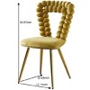 [Set of 2] Modern Dining Chairs, Chair with Curved Backrest with Hairball Texture, Dining Chair with Iron Legs and Fabric Cushion-Coolbibila - 4 of 4