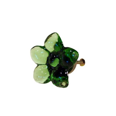 VIP Resin 2 in. Green Flower Knob