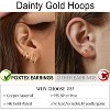 Small Gold Huggie Hoop Earrings Set for Women Men Hypoallergenic 14K Plated Stack Cartilage Earrings, Multiple Piercing - 2 of 4
