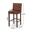Fabric Bar Stool with Button-Tufted Backrest, Cushioned Seat, Metal Legs, Rust-Resistant Frame for Home Bar or Kitchen Island - 2 of 4