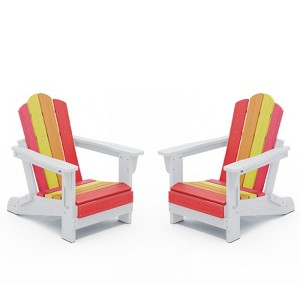 Hyleory Kids’ Outdoor Adirondack Chair Set – Foldable HDPE Children’s Lawn Chairs (2-Piece) - 1 of 4