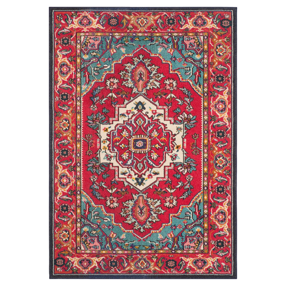 5'1inx7'7in Essie Area Rug Red/Turquoise - Safavieh