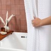 White Waffle Shower Curtain Luxury Hotel Thick Heavy Cotton 72x 72 Inches Bathroom Decor Soft Absorbent Waterproof - 3 of 4