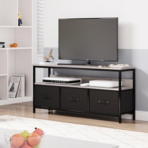 55" Media Console with Storage - Modern TV Stand with Drawers & Shelves for Living Room & Bedroom - 1 of 4