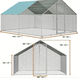 Vipbear Large - Scale Chicken Coop Run with Immersed Wire Mesh, Complete with Cover and Secure Lock for Yard Use - 1 of 4