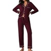 Ekouaer Pajamas Women's Long Sleeve Sleepwear Soft Button Down Loungewear Pjs Lounge Set Nightwear - 4 of 4