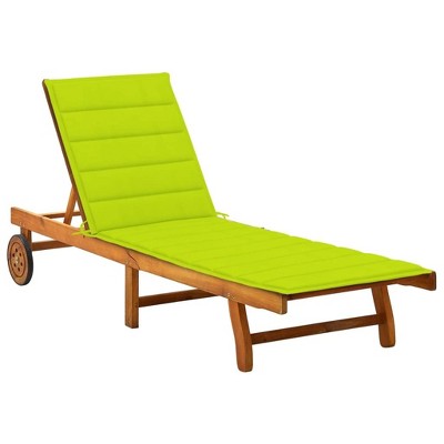 vidaXL Patio Sun Lounger with Cushion Solid Acacia Wood