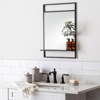 Bathroom Mirror With Shelf Target, Bathroom Wall Mirror With Shelves