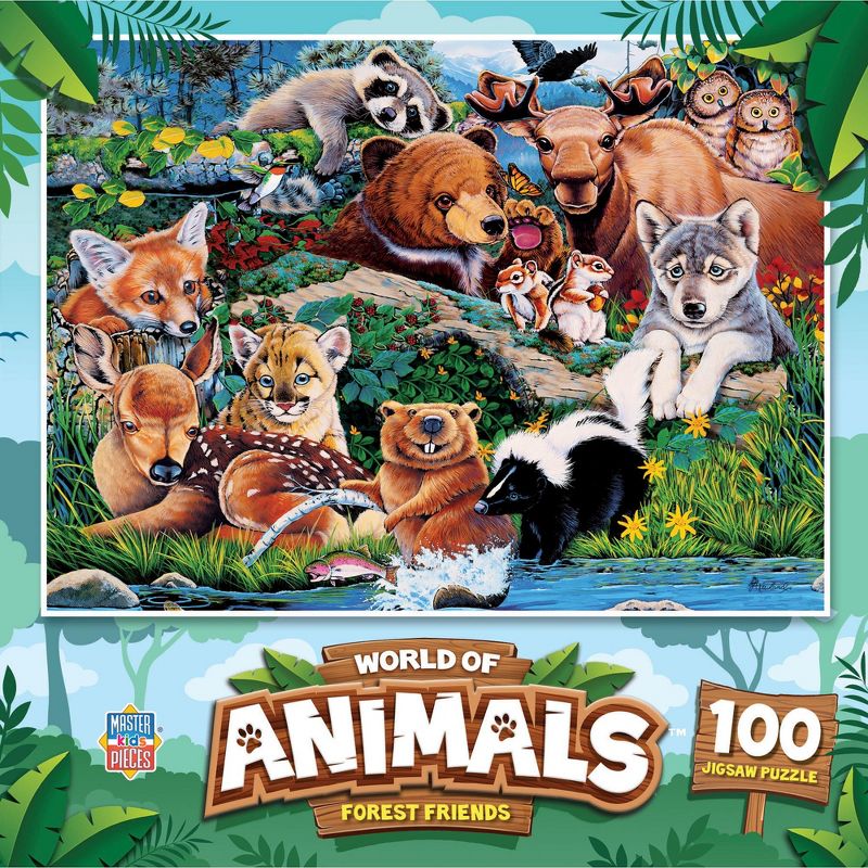 MasterPieces 100 Piece Jigsaw Puzzle for Kids - Forest Friends - 11.5"x15", 1 of 7