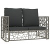 vidaXL Garden Lounge Set Grey PE Rattan, Powder-Coated Steel Medium - 4 of 4