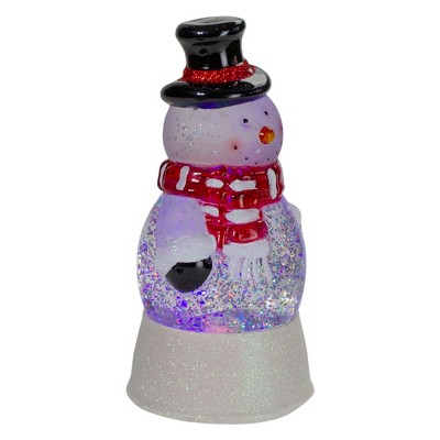 7.5" LED Lighted Color Changing Snowman Christmas Glitter Snow Globe