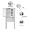 Celebalcony Over The Toilet Shelves with Double Tempered Glass Doors and Adjustable Shelf - 3 of 4