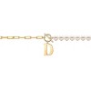 Elegant 14K Gold Plated Initial Pearl Link Chain Necklace: A Personalized and Timeless Treasure for Every Occasion. - 2 of 3
