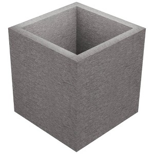 Vioscapes Square Coffee Bean Husk and Recycled Plastic Outdoor Planter Box Gray 4.7"x4.7" - 1 of 4