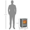 Syemin Indoor Fireplaces 22" Electric Fireplace Heater, Freestanding Fire Place Stove with Overheating Protection, Gray, 16.3"*11"*21.5" - 4 of 4
