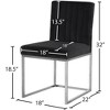 Meridian Furniture,Giselle Black Velvet Dining Chair, Set of 2 - 4 of 4