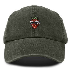 Dalix Strawberry Embroidered Cap Cotton Baseball Summer Cool Dad Hat Womens - 1 of 4