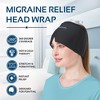 Allsett Health Migraine Relief Cap, One Size Fits All Hot/Cold Gel Compress, Built in Face and Eye Mask, Hangover, Sinus, and Stress Relief- Black - 2 of 4