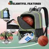Generic Basketball Bag Backpack with Separate Ball Holder Shoe Compartment Water - 3 of 4