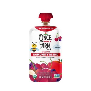 Once Upon a Farm Organic Immunity Blend Apple, Cherry, & Elderberry Kids' Snack - 3.2oz - 1 of 4