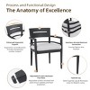 5-Piece Patio Dining Set with Sintered Stone Table and Aluminum Armchairs, Outdoor Furniture for Backyard, Deck or Garden – The Pop Home - 4 of 4