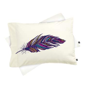Stephanie Corfee Festival Feathers Pillow Sham Standard Purple - Deny Designs